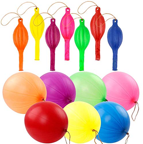 RUBFAC 36 Punch Balloons, Party Favors Neon Punching Balloons 18 Inches Assorted Colors Large Punch Balls for Birthday Fun Games Wedding Decoration