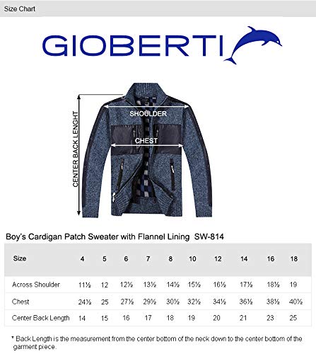 Gioberti Kids' Patch Design Cardigan Sweater, Melange Charcoal