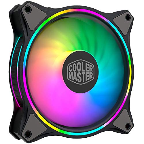 Cooler Master MasterFan MF120 Halo 3in1 Duo-Ring ARGB 3-Pin LightingFan, 24 Independently LEDS, PWM Static Pressure Fan, Absorbing Pads for Computer Case & Liquid Radiator