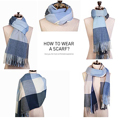 SOJOS Classic Tartan Cashmere Scarf