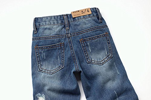 Baby D-Ring Elastic Jean with Ripped Detailing