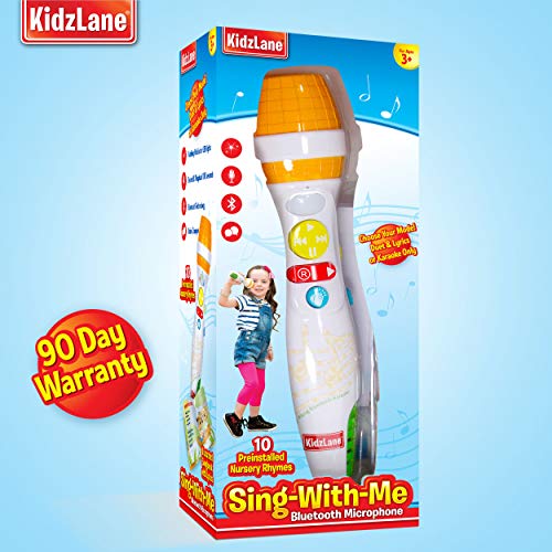 Kidzlane Bluetooth Kids Microphone with Voice Changer & Nursery Rhymes
