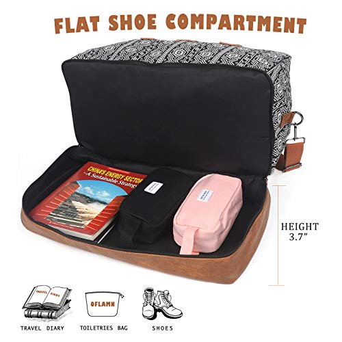 Oflamn Weekender Bag for Women Carry-On Luggage Bohemian style Duffle Bag Overnight Bags 3-4 Day' Travel Bags with Separated Shoes Compartment