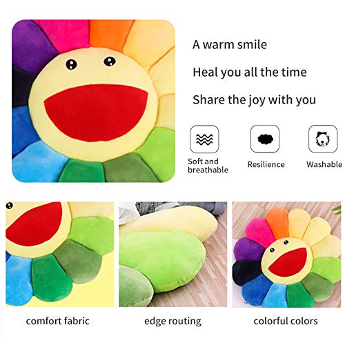Flower Plush Sunflower Seating Cushion - Rainbow