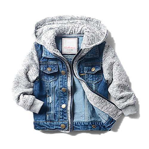 LJYH Boys' Denim Trucker Jacket, Fall Hoodie.