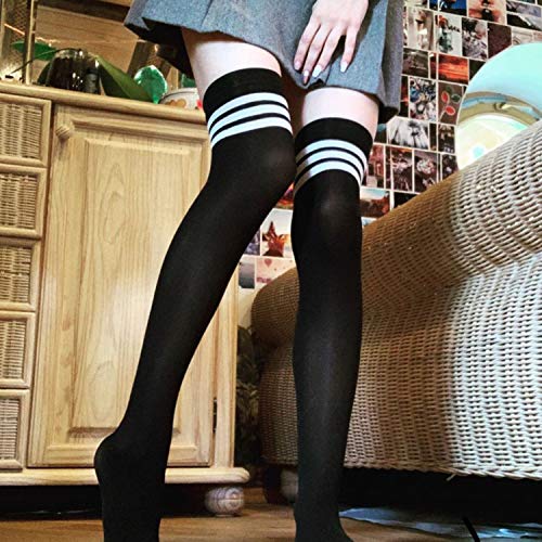 DRESHOW Women's High Thigh Socks, 6 Pairs