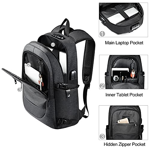Anti-Theft Travel Laptop Backpack, (15.6 in)