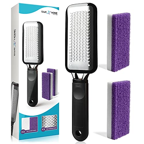SWEHOME Professional Feet Rasp Scrubber Foot File and 2 in 1 Pumice Stone