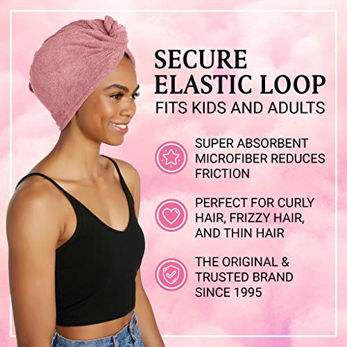 Turbie Twist Microfiber Hair Towel Wrap for Women and Men (4 Pack)
