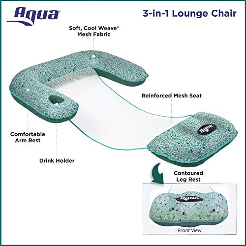 AQUA Mosaic Inflatable 3-in-1 Multi-purpose Pool float chair (Lounge, Drifter,Chair)