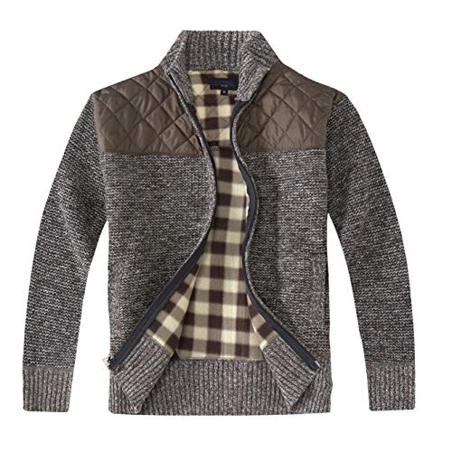Gioberti Boys' Knitted Cardigan Sweater, Coffee, Size 10
