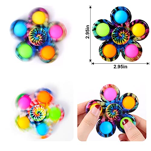 Tie Dye Pop Fidget Spinners for Stress Relief and ADHD Anxiety-2 pack