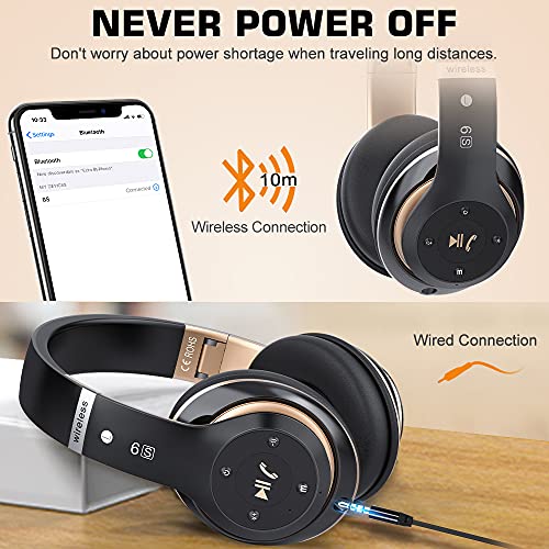 6S Wireless Bluetooth Headphones - Hi-Fi Stereo, Foldable