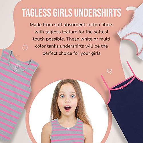 Tagless Cotton Tank Top 4-Pack (Girls, Scoop Neck, 7-8)