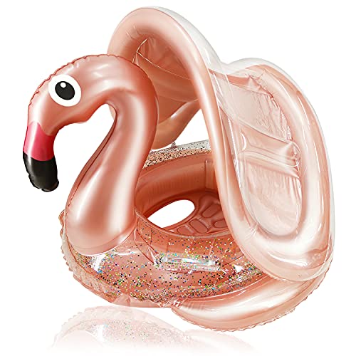 Flamingo Swimming Ring with canopy