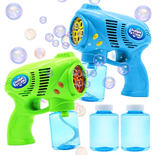 Bubble Gun Set with Refill Solution for Kids' Outdoor Fun