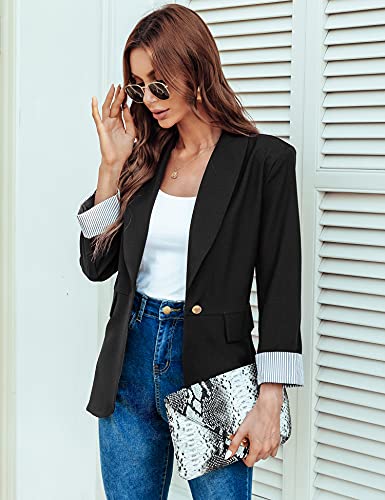 Genhoo Women's Button Blazer Jacket