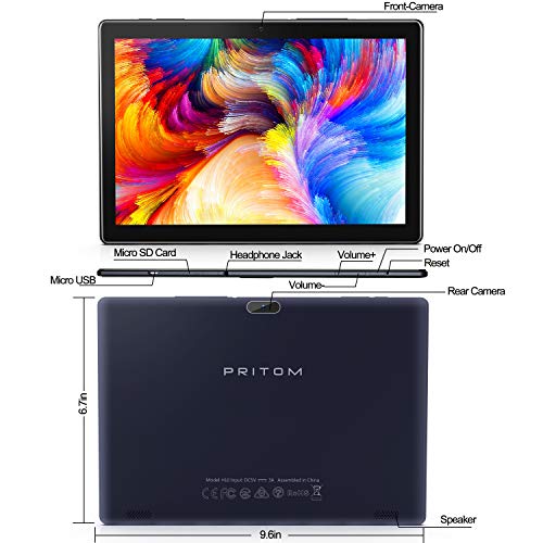 Android Tablet 10 inch, PRITOM M10, 2 GB RAM, 32 GB Android 10.0 Tablet