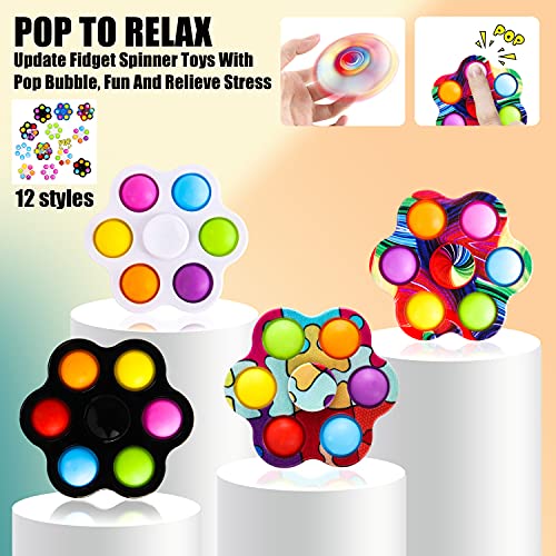 Pop Fidget Spinners for Stress Relief and Anxiety-12 pack