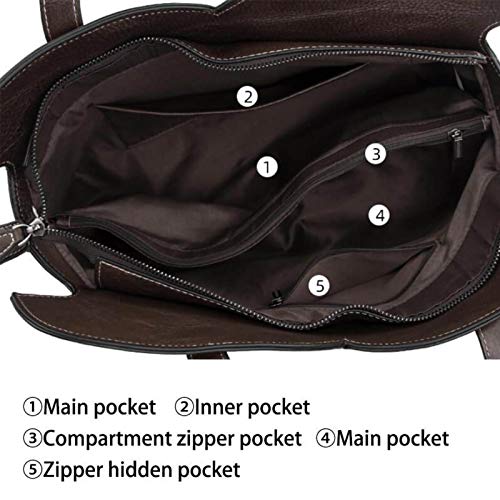 YHOK Retro Pattern Leather Satchel