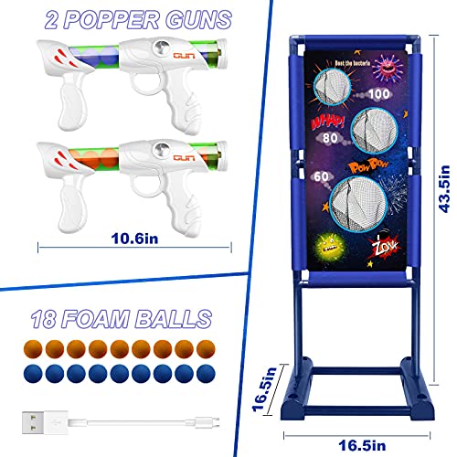 Kaufam Gun Toy Gift for Kids - Moving Shooting Target with 2 Blaster Guns and 18 Foam Balls