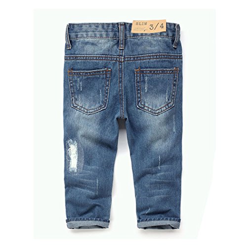 Baby D-Ring Elastic Jean with Ripped Detailing