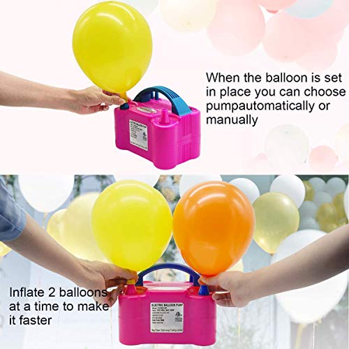 IDAODAN Portable Dual Nozzle Rose Red 110V 600W Electric Balloon Blower Pump/Electric Balloon Inflator For Decoration