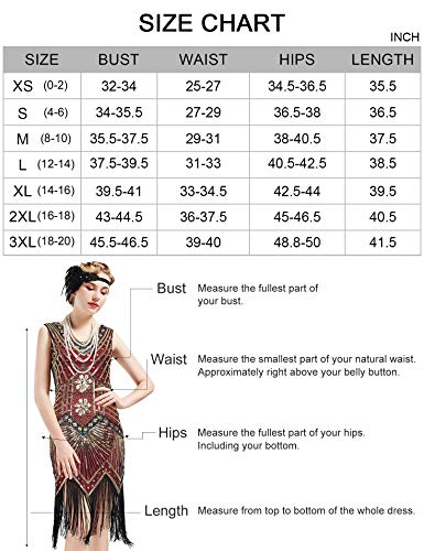 V-Neck Beaded Fringed Flapper Dress