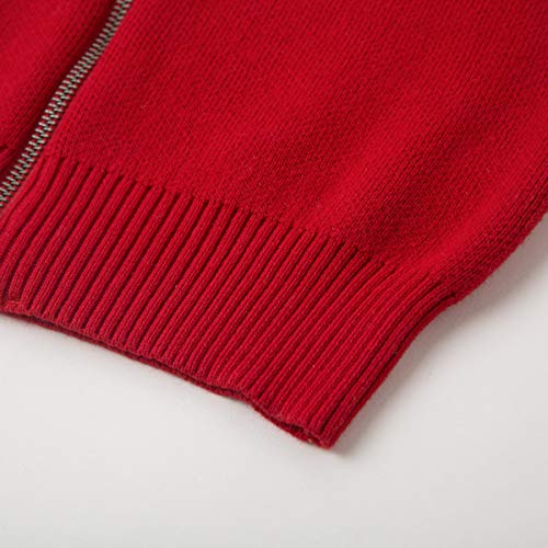 Simplee kids Boy Full-Zip Sweater Cardigan, Red