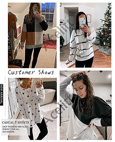 Acelitt Cozy Striped Sweatshirt Pink L