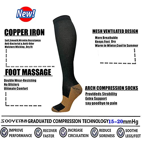 Graduated Copper Compression Socks, 8 Pairs