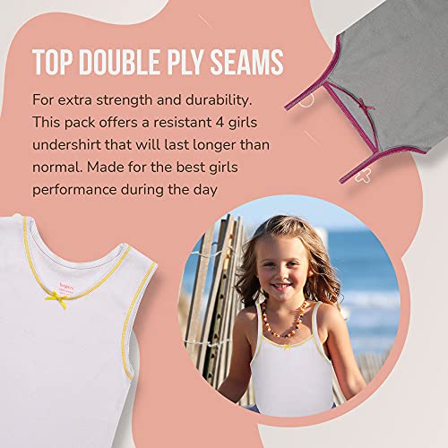 Tagless Cotton Tank Top 4-Pack (Girls, Scoop Neck, 7-8)