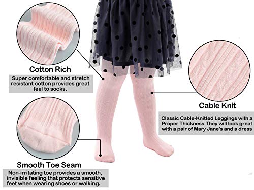 Epeius Little Girl Seamless Knit Tights 4-Pack