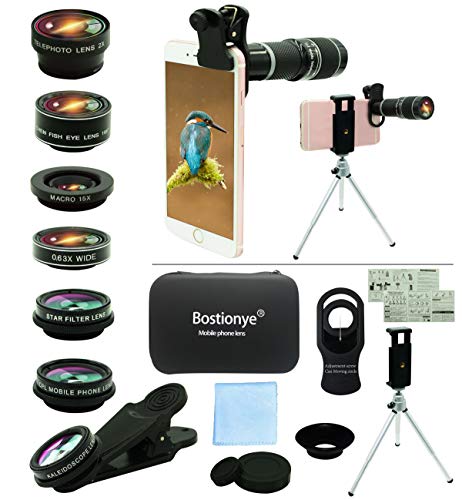 11-in-1 Universal Cell Phone Camera Lens Kit with Telephoto, Wide Angle, and Macro Lenses