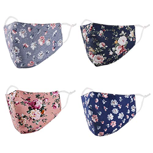 Reusable Floral Face Mask with Adjustable Ear Loops
