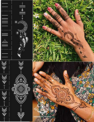 DIVAWOO 12 Sheet Henna Tattoo Stencils