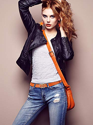 Faux Leather Double O-Ring Buckle Belts for Women-Set of 4