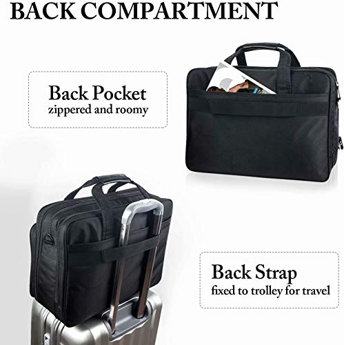 17 inch Laptop Bag, Travel Briefcase with Organizer, Expandable Large Hybrid Shoulder Bag, Water Resistant Business Messenger Briefcases for Men and Women Fits 17 15.6 Inch Laptop, Computer, Tablet