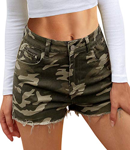 High Waisted Ripped Denim Shorts
