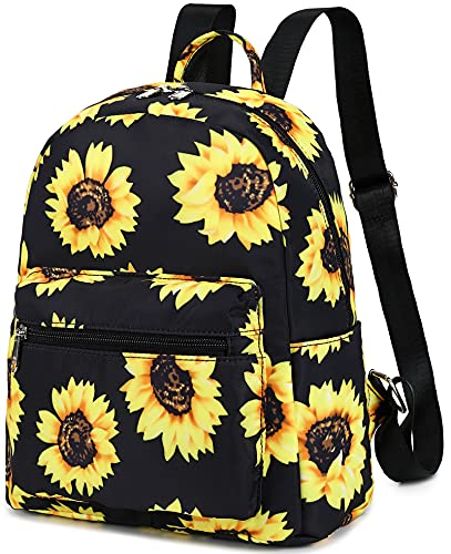 Small Black Sunflower Backpack Purse