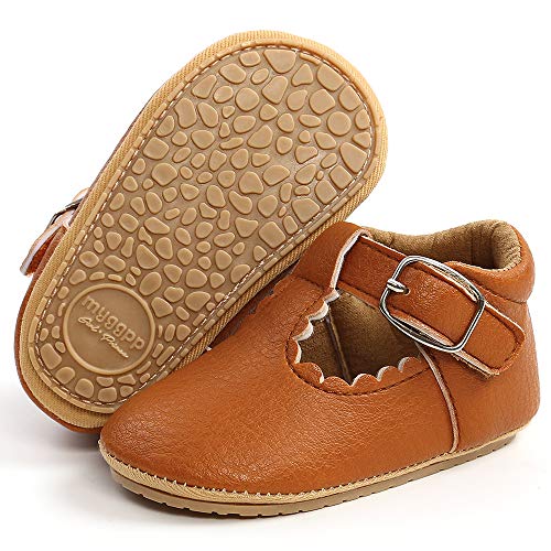 Baby Girl Mary Janes: Non-Slip Soft Sole Dress Shoes with Bownot