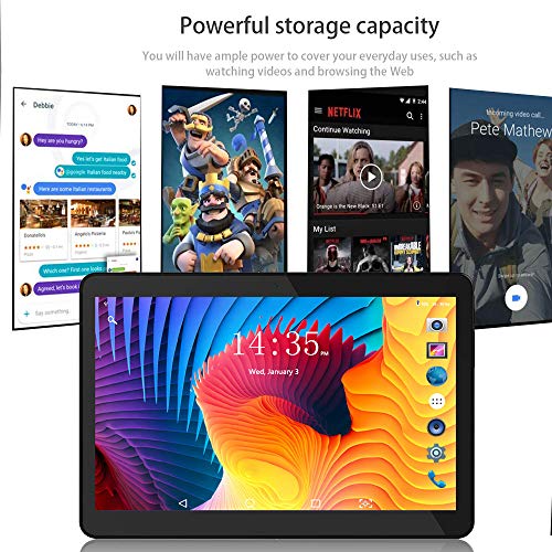 Android 9.0 Tablet 10 Inch with 3G Phone Call, 32GB Storage, Dual SIM, Quad Core, 5MP Camera, HD Touchscreen