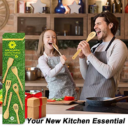 Bamboo Wooden Spoons & Spatula Set-6 pcs
