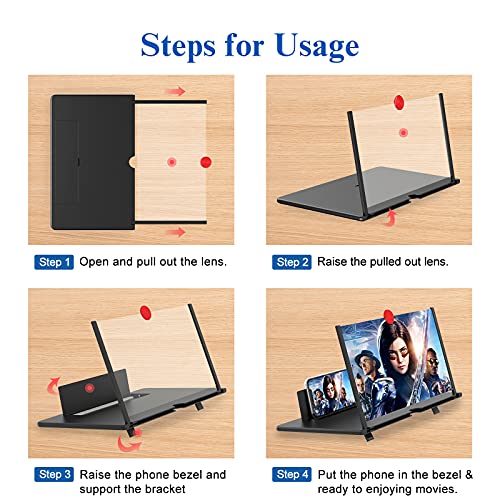 Foldable Phone Stand with Screen Amplifierâ€“Supports All Smartphones