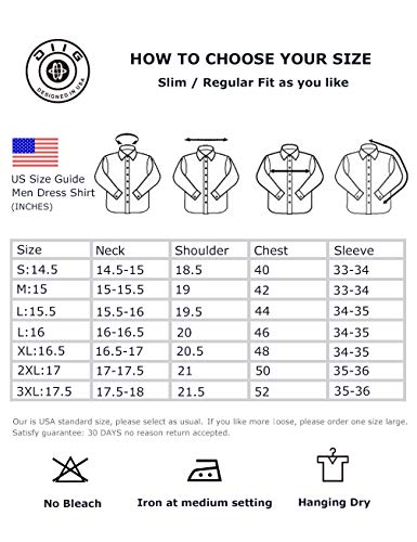 DIIG Men's Slim Fit Dress Shirt