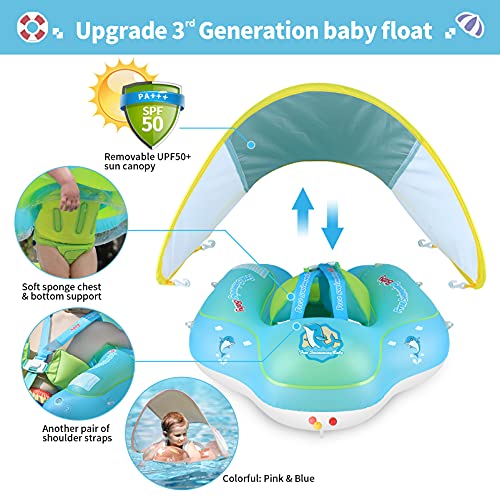 Inflatable Baby Pool Float with Sun Canopy