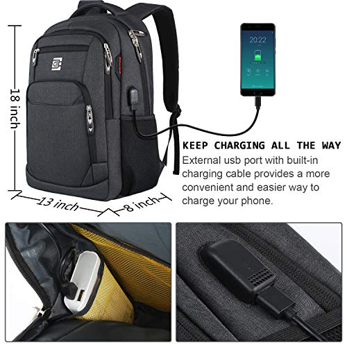 Laptop Backpack, Black (15.6 in)