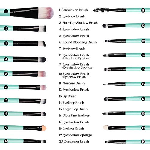 CINIDY 20 pcs Makeup Brush Set