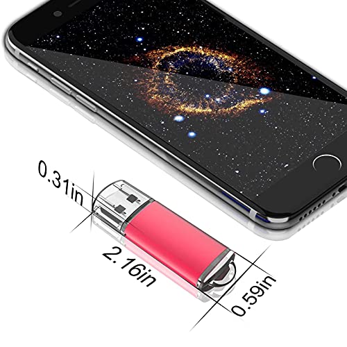 TOPESEL 5 Pack 32GB USB 2.0 Flash Drive Memory Stick Thumb Drives (5 Mixed Colors: Black Blue Green Red Silver)