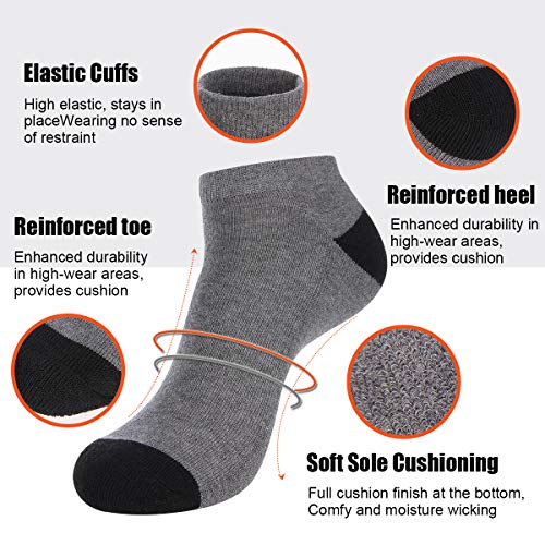 COOVAN Mens Cushion Ankle Socks